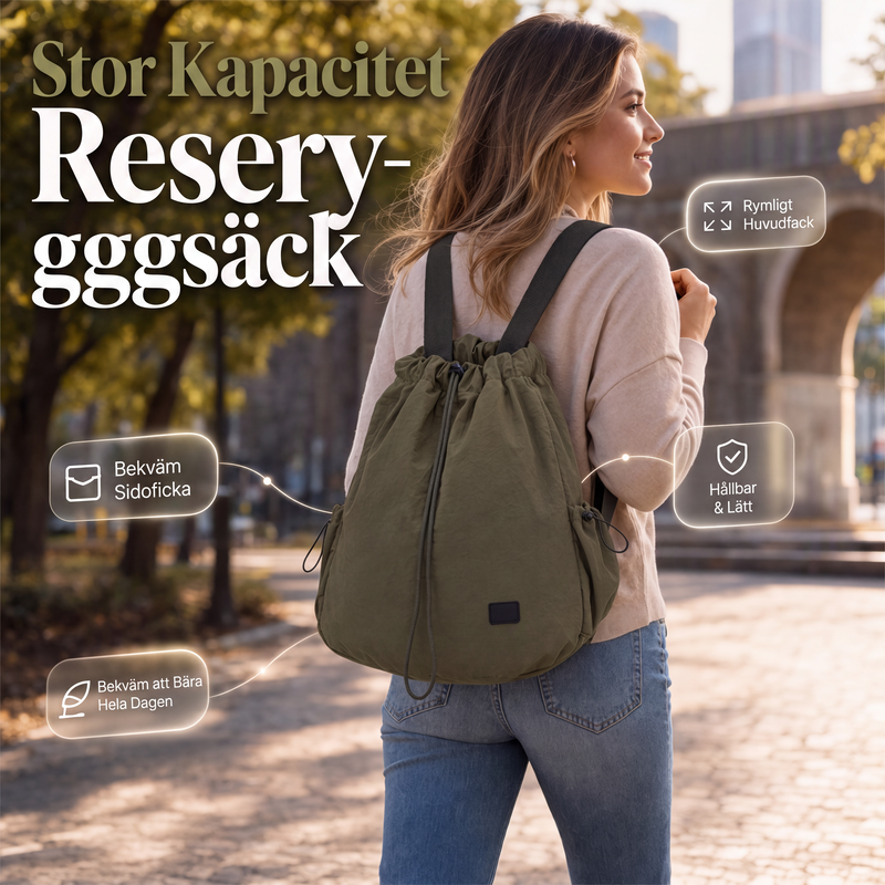 🎒Dameveske med snøring og stor kapasitet